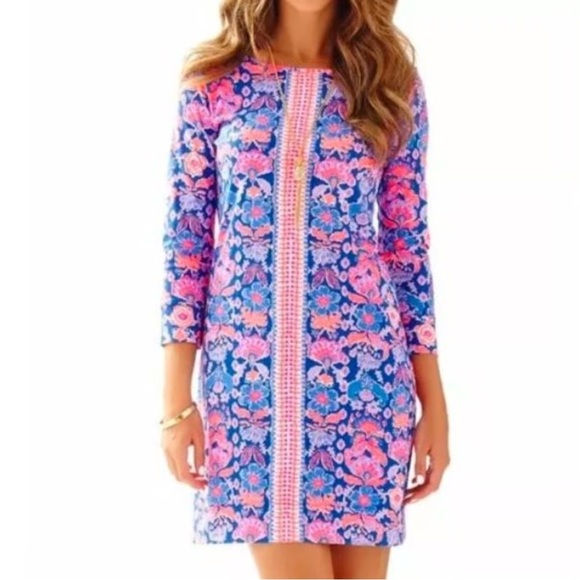Lilly Pulitzer Marlowe Dress in Iris Blue Werk It Sz XS - Picture 3 of 11